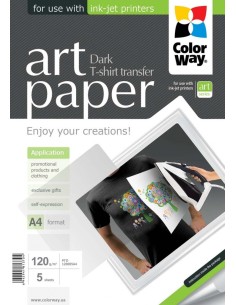 Photo paper ColorWay ART T-shirt transfer (dark) 120g/m, A4, 5pc. (PTD120005A4)