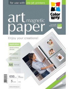 Photo paper ColorWay ART matte texture "magnetic" 650g/m, A4, 5pc. (PMA650005MA4)