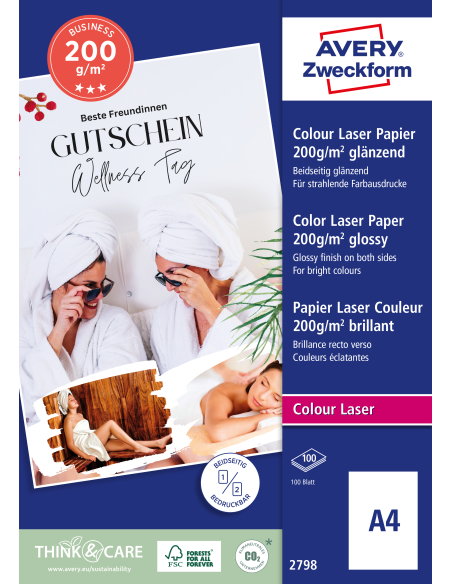 Photopaper Avery Premium A4/200gr/100sh laser glossy