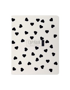Kaustik Bruno Visconti A5/48L Black&White.Hearts 5x5ruut