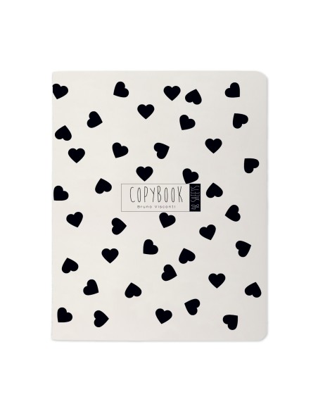 Kaustik Bruno Visconti A5/48L Black&White.Hearts 5x5ruut