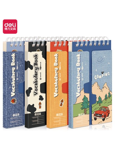 Spiraalplokk DELI A7/90l, jooneline, spiraal ülal, lukustatav, erinevad pildid