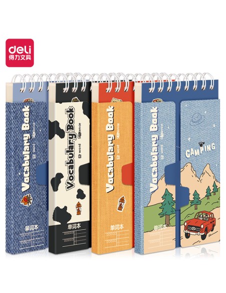 Spiraalplokk DELI A7/90l, jooneline, spiraal ülal, lukustatav, erinevad pildid