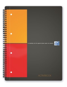 Spiraalplokk Oxford International Activebook A4+/80L 5x5ruut, augustusega 8-8-8