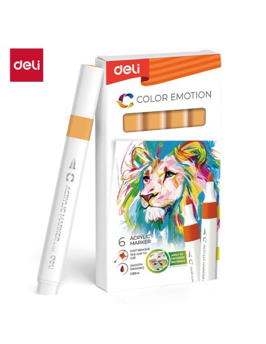 Acrylic marker DELI 55 orange yellow
