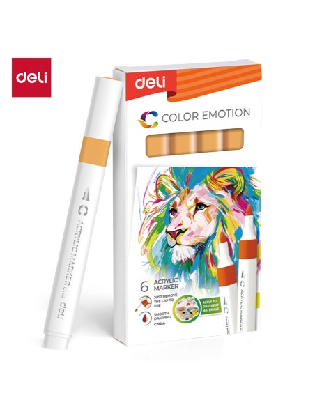 Acrylic marker DELI 55 orange yellow