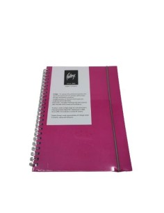 Notebook College A5/70sheets 5x5 square, double spiral on side, assorted colours