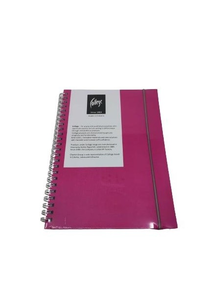 Spiraalplokk College A5/70L 5x5 ruut, tekstiil, kammspiraal küljel, assortii