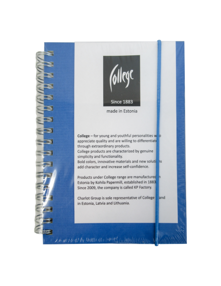 Notebook College A6/70sheets, double spiral on side