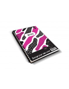 Spiralpad College A5+/70 sheets, 5x5 square, PP covers and pocket, double loop spiral on the long side