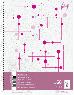 Notebook College A4+/50sh/7x7square spiral on side