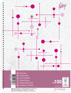 Notebook College A4/100sh/5x5square spiral on side
