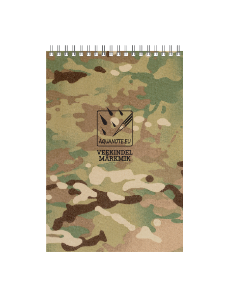 Spiraalplokk Waterproof Notebook A6 75x130mm 50l veekindel, ruuduline, spiraal ülal