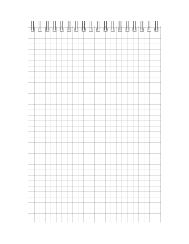 Spiraalplokk Waterproof Notebook A6 75x130mm 50l veekindel, ruuduline, spiraal ülal