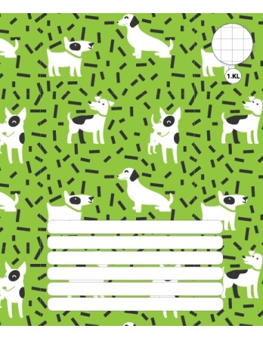 Exercise book LT with design 165x205/12 sheets, 7x7 squares, 1 class