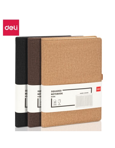 Leather Cover Notebook A5-96 sheets, 80gsm GREY/KHAKI/LIGHT GREY