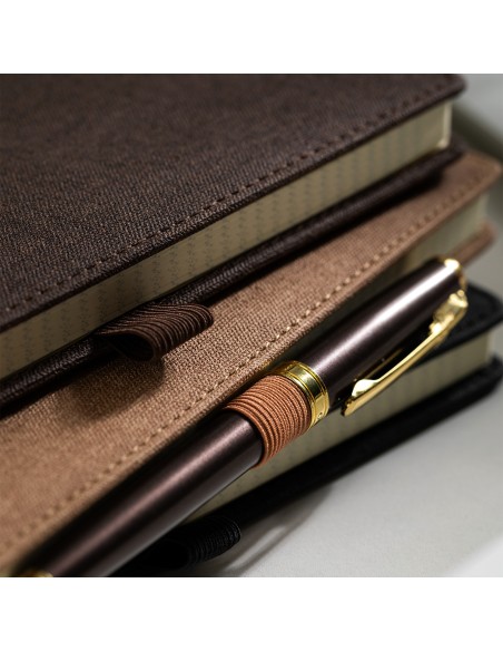 Leather Cover Notebook A5-96 sheets, 80gsm GREY/KHAKI/LIGHT GREY