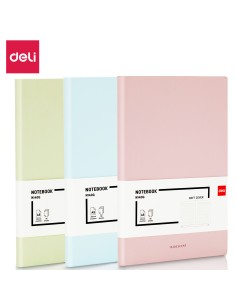 Kontoriraamat DELI EN140G A5/96L 5x5 ruut, pehmed PU kaaned, roheline 2