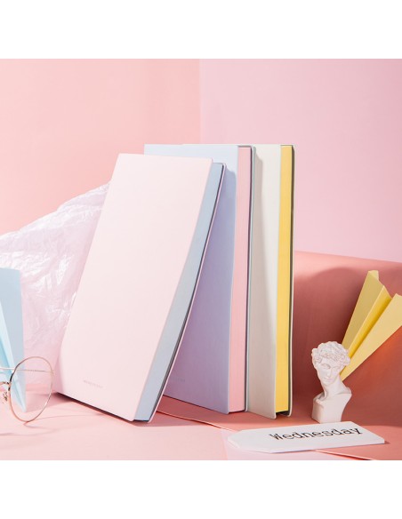 Leather Cover Notebook A5-96 sheets, 80gsm BLUE/GREEN/PINK