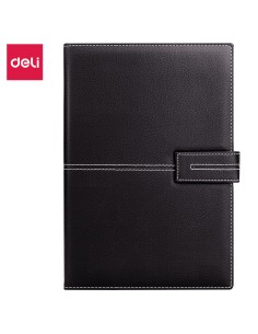Leather Cover Notebook A5-120 Sheets, 80Gsm Black