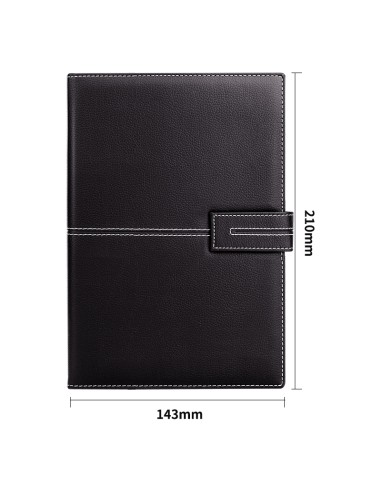 Leather Cover Notebook A5-120 Sheets, 80Gsm Black