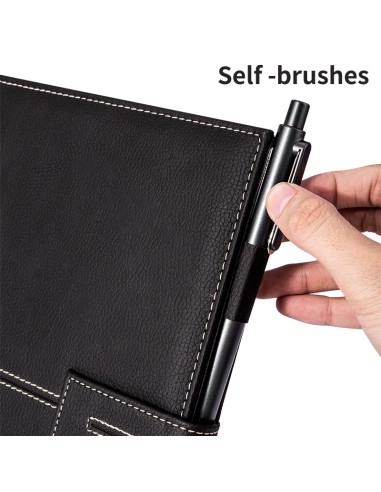 Leather Cover Notebook A5-120 Sheets, 80Gsm Black