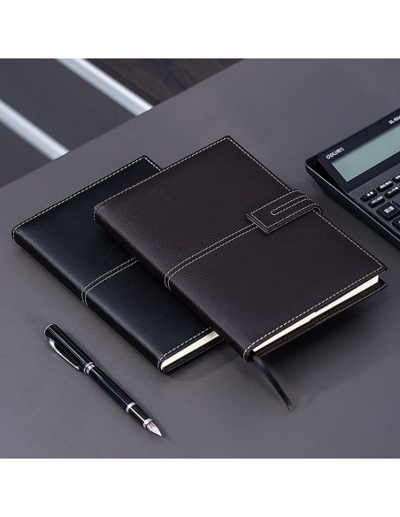 Leather Cover Notebook A5-120 Sheets, 80Gsm Black