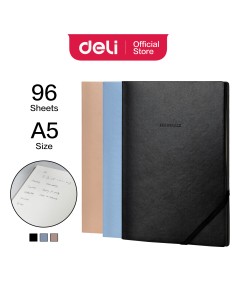 Märkmik DELI A5/96L ruut, pu-kaaned