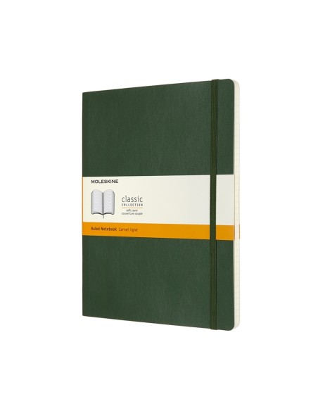 Märkmik Moleskine 19x25cm, joon, pehmed kaaned, roheline