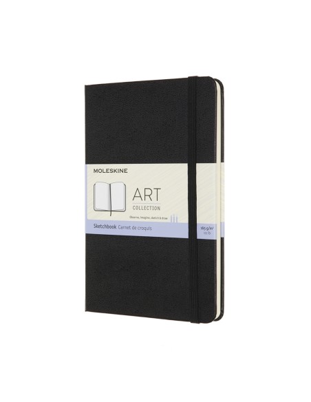Märkmik Moleskine Sketchbooks 11.5x18cm, valge, kõvad kaaned, must