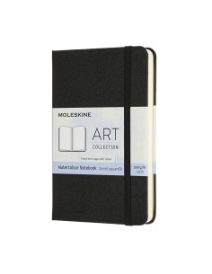 Märkmik Moleskine 9x14cm, valge akvarellipaber, kõvad kaaned, must
