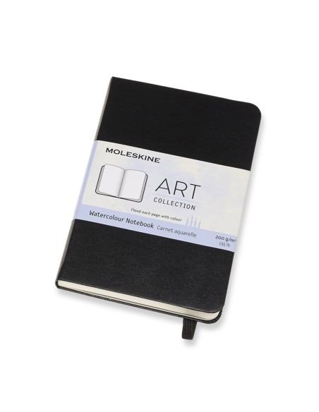 Märkmik Moleskine 9x14cm, valge akvarellipaber, kõvad kaaned, must