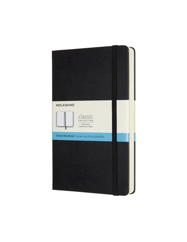 Märkmik Moleskine 13x21cm, täpiline, kõvad kaaned, must