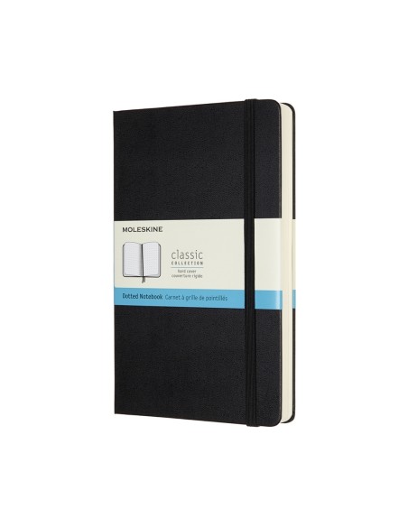 Märkmik Moleskine 13x21cm, täpiline, kõvad kaaned, must