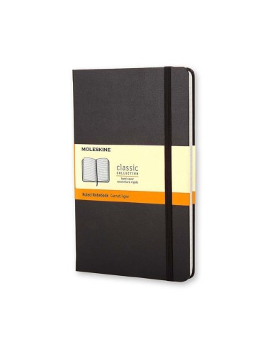 Märkmik Moleskine Classic 9x14cm, jooneline, kõvad kaaned, must