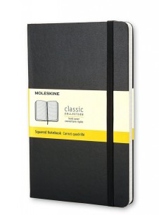 Märkmik Moleskine Classic 9x14cm, ruuduline, kõvad kaaned, must