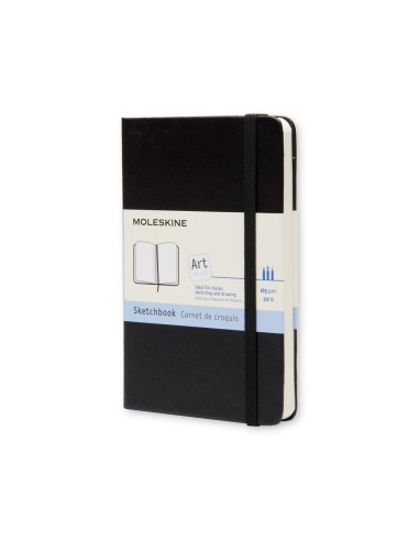 Märkmik Moleskine Sketchbooks 9x14cm, valge, kõvad kaaned, must