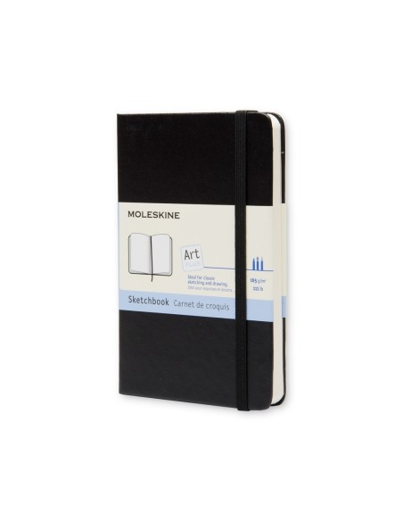 Märkmik Moleskine Sketchbooks 9x14cm, valge, kõvad kaaned, must