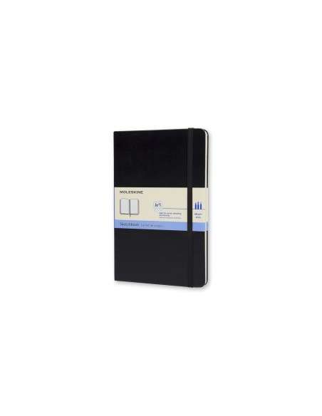 Märkmik Moleskine Sketchbooks 13x21cm, valge, kõvad kaaned, must