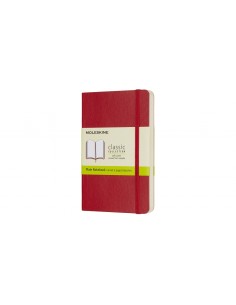 Märkmik Moleskine Classic 9x14cm, valge, pehmed kaaned, punane