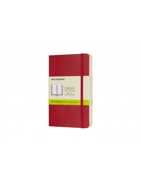 Märkmik Moleskine Classic 9x14cm, valge, pehmed kaaned, punane