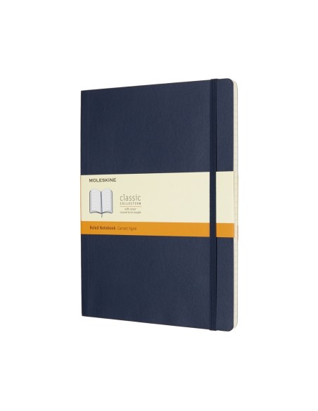 Märkmik Moleskine 19x25cm, jooneline, pehmed kaaned, sinine
