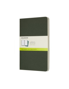 Märkmik Moleskine Cahier 13x21cm, valge, pehmed kaaned, roheline