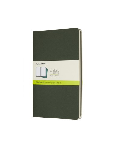 Märkmik Moleskine Cahier 13x21cm, valge, pehmed kaaned, roheline