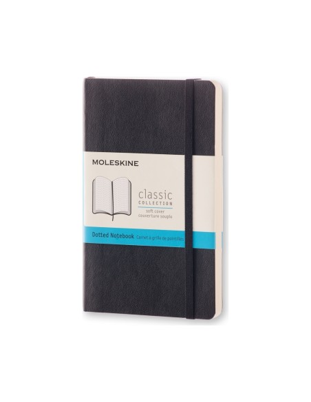 Märkmik Moleskine Classic 9x14cm,  täpiline sisu, pehmed kaaned, must