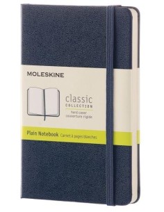 Märkmik Moleskine Classic 9x14cm, valge, kõvad kaaned, tumesinine