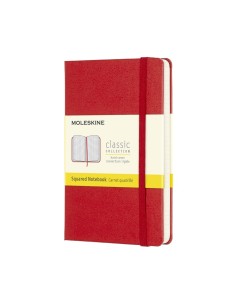 Märkmik Moleskine Classic 9x14cm, ruuduline, kõvad kaaned, punane