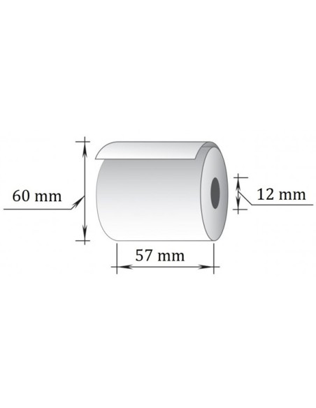 Thermo paper roll 57x43m(60mm)x12