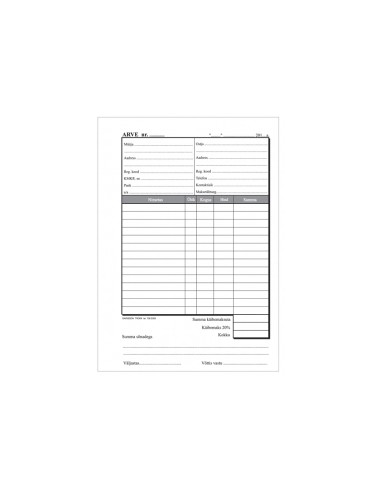 Form Arve A5 raamat 2-set x 25 sets GR