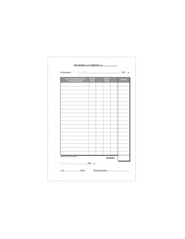 Blankett Memoriaalorder A5/100L, GR
